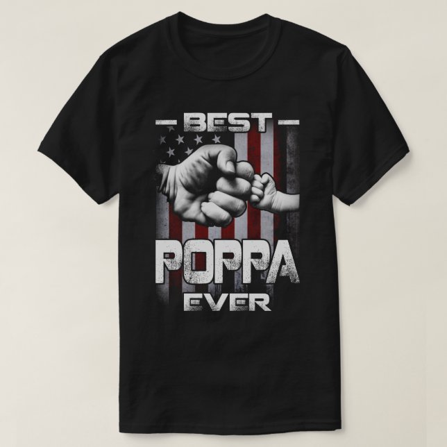 Camiseta Melhor Sinalizador POPPA Ever Fist-bump dos EUA (Frente do Design)