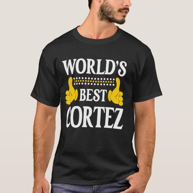 Camiseta Melhor Sobrenome do Mundo da Família Cortez Surnam (Frente)