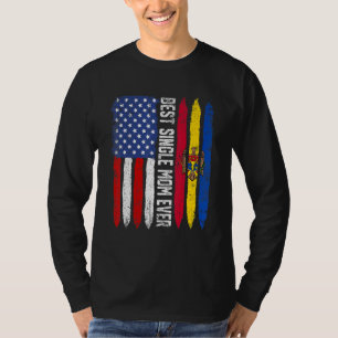 Camiseta Melhor Solteiro Mãe Dia de as mães Moldávia Bandei