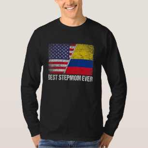 Camiseta Melhor Stepman Do Dia de as mães Colômbia Bandeira