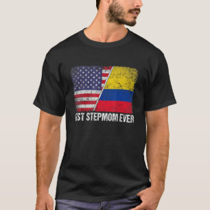 Camiseta Melhor Stepman Do Dia de as mães Colômbia Bandeira