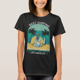 Camiseta Melhor Surfe na Califórnia LA T-shirt, Surfer Retr