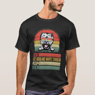 Camiseta Melhor Terra Oeste Branca Terrier Mãe Nunca Mãe D