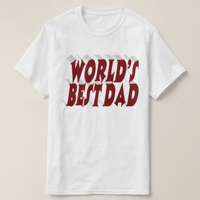 Camiseta Melhor texto 3d burgundy de Pai (Frente do Design)