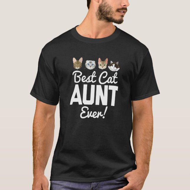 Camiseta Melhor Tia De Gato Nunca Correspondendo Ao Gatinho (Frente)