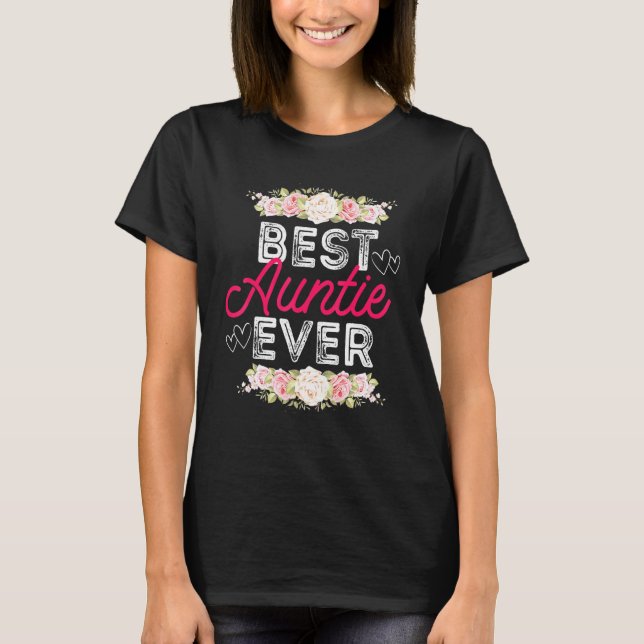 Camiseta Melhor Tia De Tia Gráfica Floral (Frente)