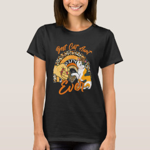 Camiseta Melhor Tia Gato Ever Cat Leopard Rainbow D da Mãe