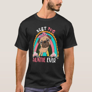 Camiseta Melhor Tia Pug De Cachorro-Arco Cachorro Cachorro