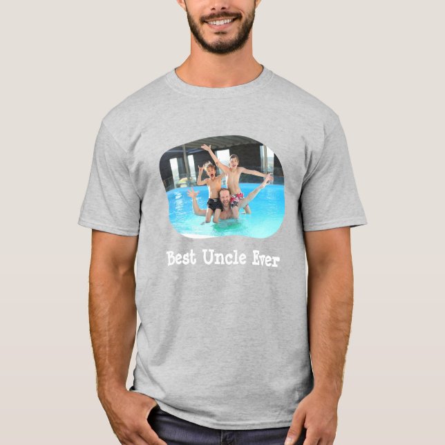 Camiseta Melhor Tio Alguma Vez enviar sua foto horizontal (Frente)