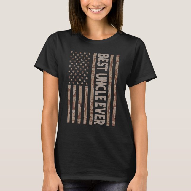 Camiseta Melhor Tio De Todos Os Eua Bandeira Americana Fat  (Frente)