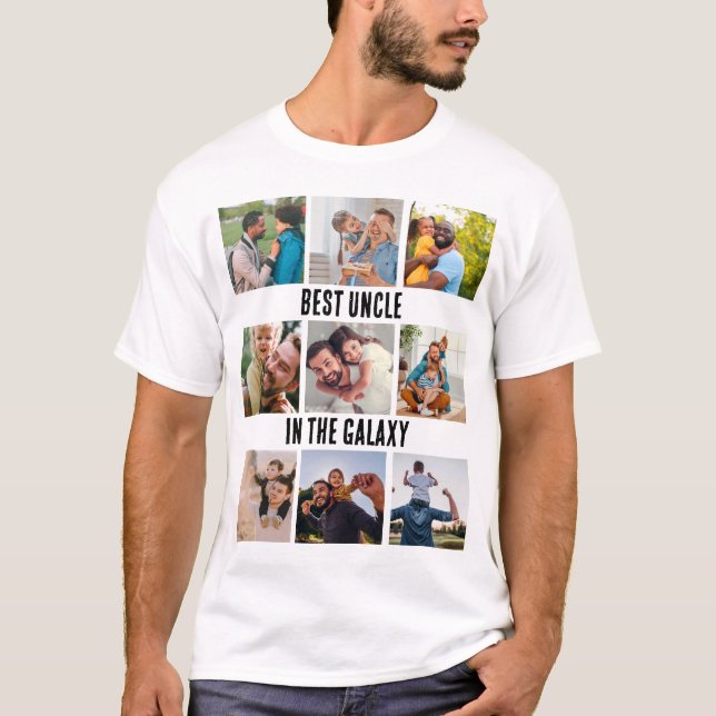 Camiseta Melhor Tio Personalizado Na Colagem De Fotos Galáx (Frente)