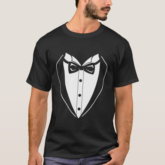 Camiseta Melhor Tux de Casamento Solteirão Noivo (Frente)