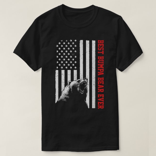 Camiseta Melhor Urso de Bumpa Nunca nos EUA Bandeira Americ (Frente do Design)