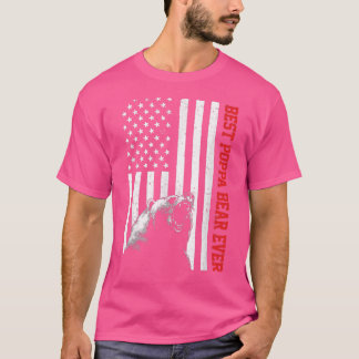 Camiseta Melhor Urso Poppa Nunca dos EUA Bandeira Americana