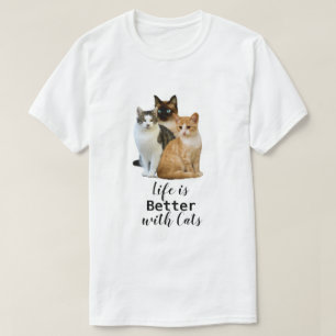 Camiseta Melhor vida com gatos/gato