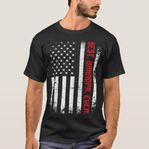 Camiseta Melhor Vovô Alguma Vez Norte-Americano Flag Vintag