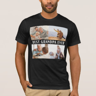 Camiseta Melhor Vovô De 4 Fotografias Criar O Seu Próprio