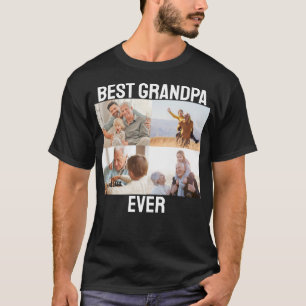 Camiseta Melhor Vovô De 4 Fotografias Criar O Seu Próprio