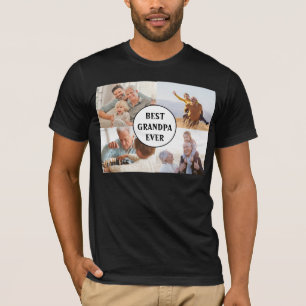 Camiseta Melhor Vovô De 4 Fotografias Criar O Seu Próprio
