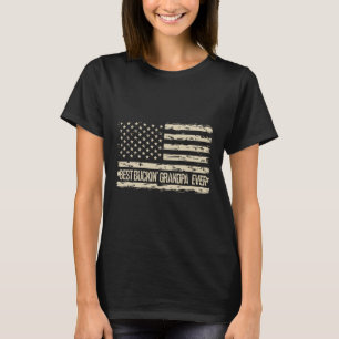 Camiseta Melhor Vovô De Buck Camouflage Nos Bandeira Deer