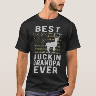 Camiseta Melhor Vovô de Buck Já Camuflou Bandeira dos EUA