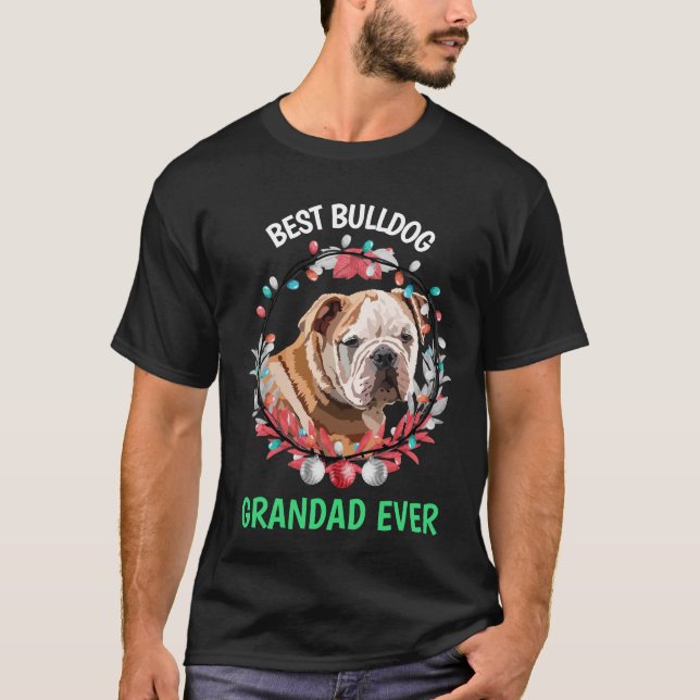 Camiseta Melhor Vovô De Bulldog Nunca (Frente)