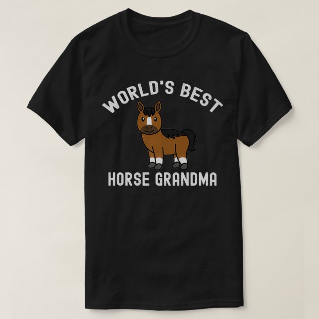 Camiseta Melhor vovó de cavalo do mundo premiado (Frente do Design)