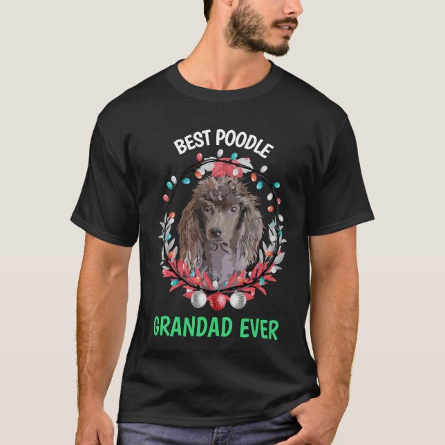 Camiseta Melhor vovô de poodle em T-Shirt (Frente)