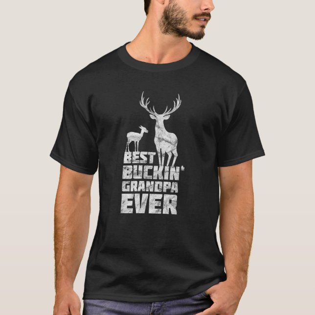 Camiseta Melhor Vovô Deer Buck Caçando Presente Tee (Frente)