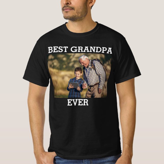 Camiseta Melhor Vovô Já Criou Foto Personalizada (Frente)