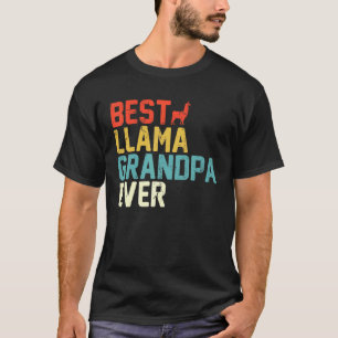 Camiseta Melhor Vovô LLAMA Retro Vovô de Todos os Tempos
