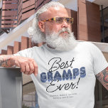 Camiseta Melhor Vovô Moderno Alguma T-Shirt<br><div class="desc">Dê ao seu avô o reconhecimento que ele merece com esta camiseta divertida e moderna "Melhor Vovô Nunca". Com tons azuis ousados e o toque pessoal dos nomes de netos incorporados, esta camiseta moderna e confortável é a maneira perfeita de mostrar o quanto você se importa. Excelente para aniversários, dias...</div>