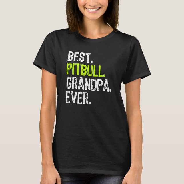 Camiseta Melhor Vovô Pitbull Cachorro (Frente)