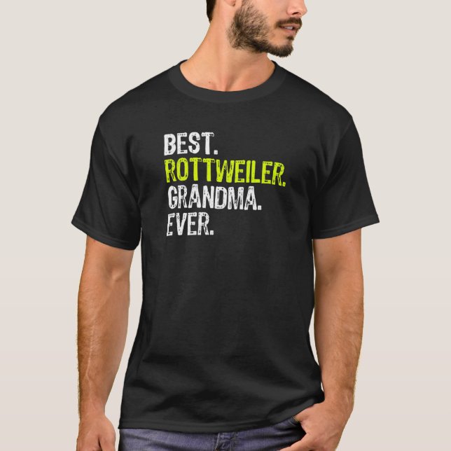 Camiseta Melhor Vovó Rottweiler Sobrevoando Cachorro (Frente)