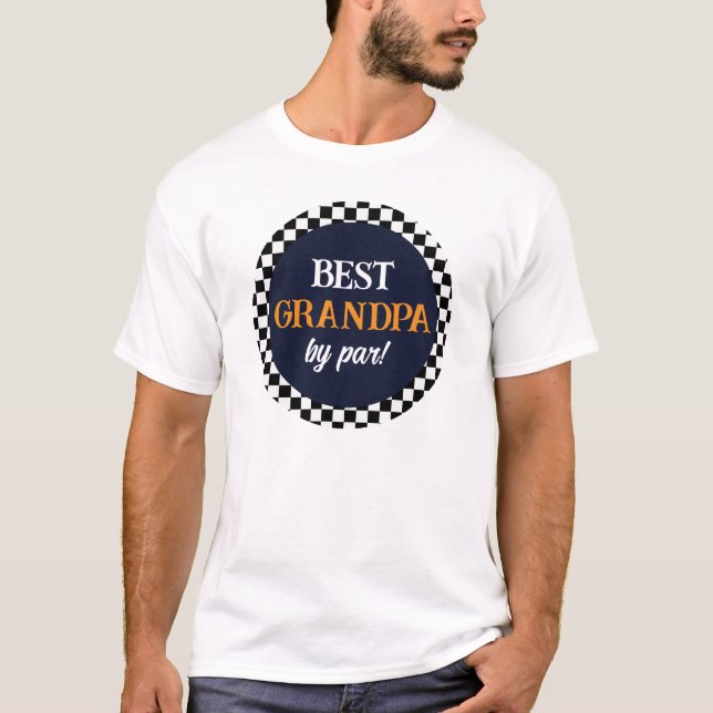Camiseta Melhor Vovô, Verificação Moderna em Preto e Branco (Frente)