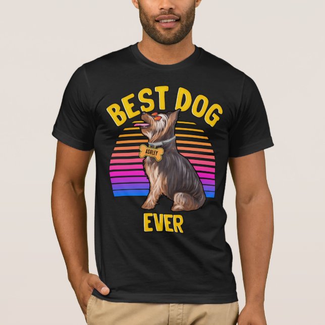 Camiseta Melhor Yorkshire Terrier Dog Ever Retro (Frente)
