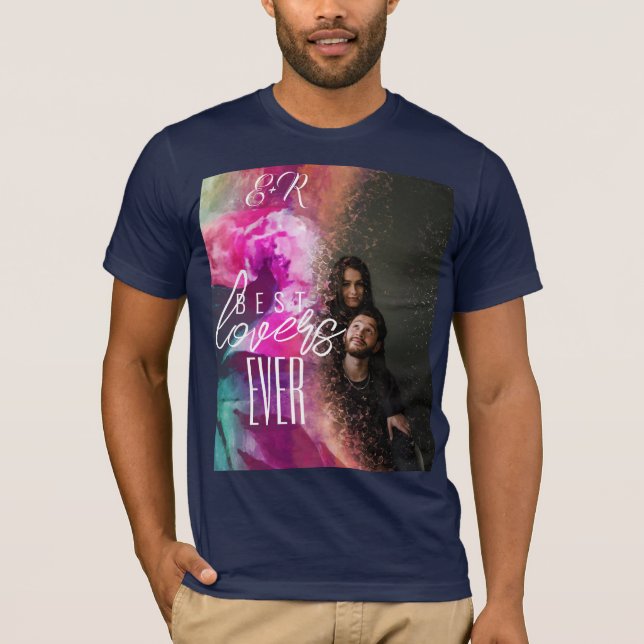 Camiseta Melhores Amantes Glamorosos Foto De Sobreposição F (Frente)
