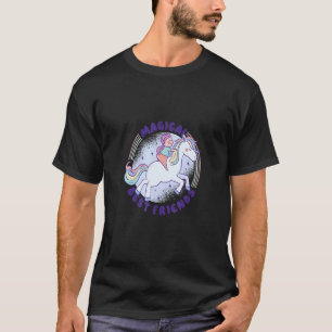 Camiseta Melhores Amigas Mágicas Com Garota Montando um Cav