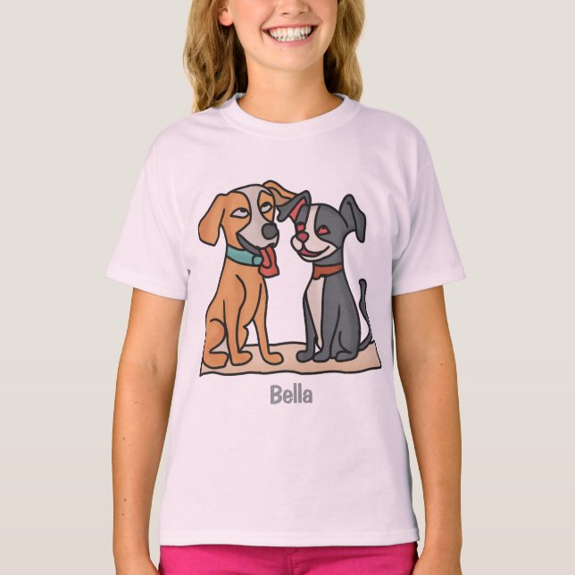 Camiseta Melhores Amigos Adoráveis: Momentos Cachorosos e B (Frente)