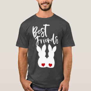 Camiseta Melhores Amigos BFF Casal de Amor de Bunnies de Pá