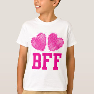 Camiseta Melhores amigos de BFF para sempre com corações
