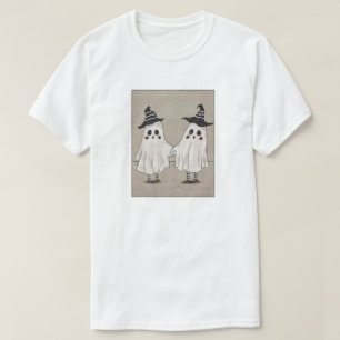 Camiseta Melhores Amigos Fantasmas de Mão Dada Chapéus de B
