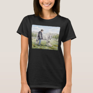Camiseta Melhores Amigos-Menino com Pônei e Cachorro em um 