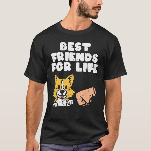 Camiseta Melhores Amigos Para A Vida Proprietário De Cachor (Frente)