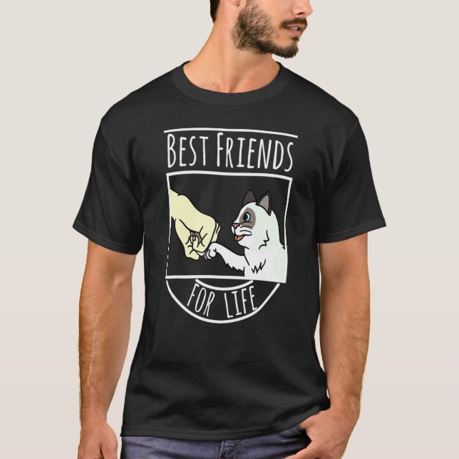 Camiseta Melhores Amigos Para Pet De Gato Ragdoll Da Vida (Frente)