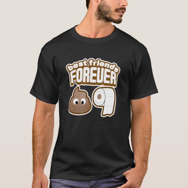 Camiseta Melhores Amigos para Poop & Toilet Paper Bff (Frente)