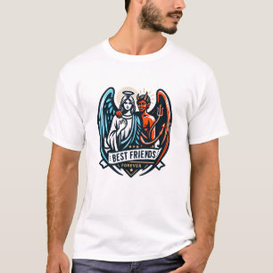 Camiseta Melhores Amigos para Sempre: Anjo & Diabo