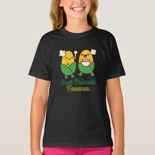 CAMISETA MELHORES AMIGOS PARA SEMPRE, ENGRAÇADO, PRESENTES, (Frente)