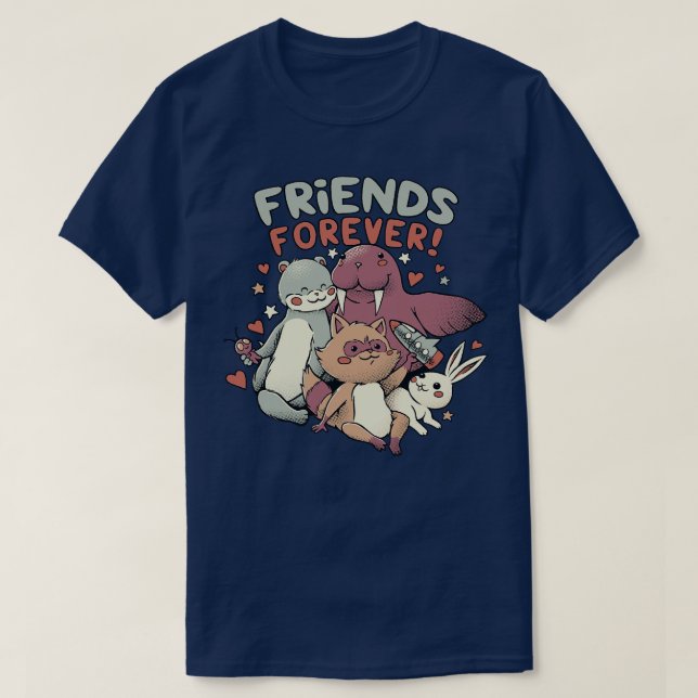 Camiseta Melhores Amigos para sempre Escuros por Tobe Fonse (Frente do Design)