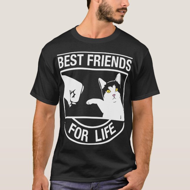 Camiseta Melhores amigos para t-shirt do gato de Life_ (Frente)
